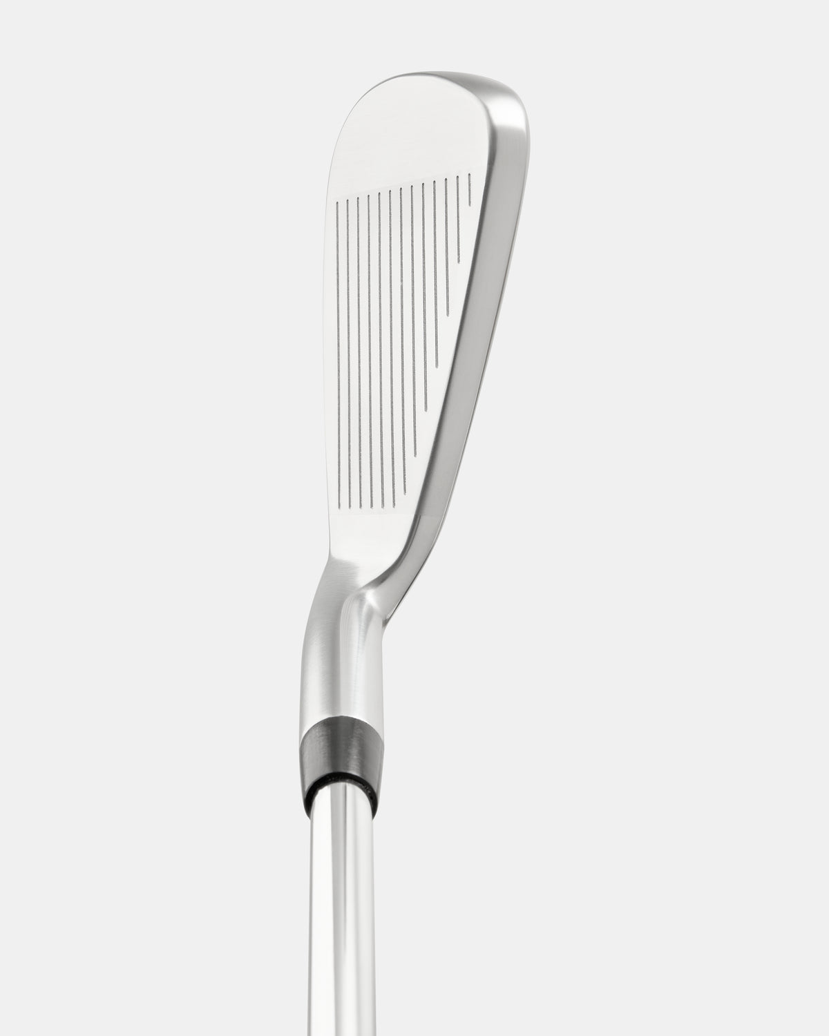 The Caley 01 seven iron seen from behind at address