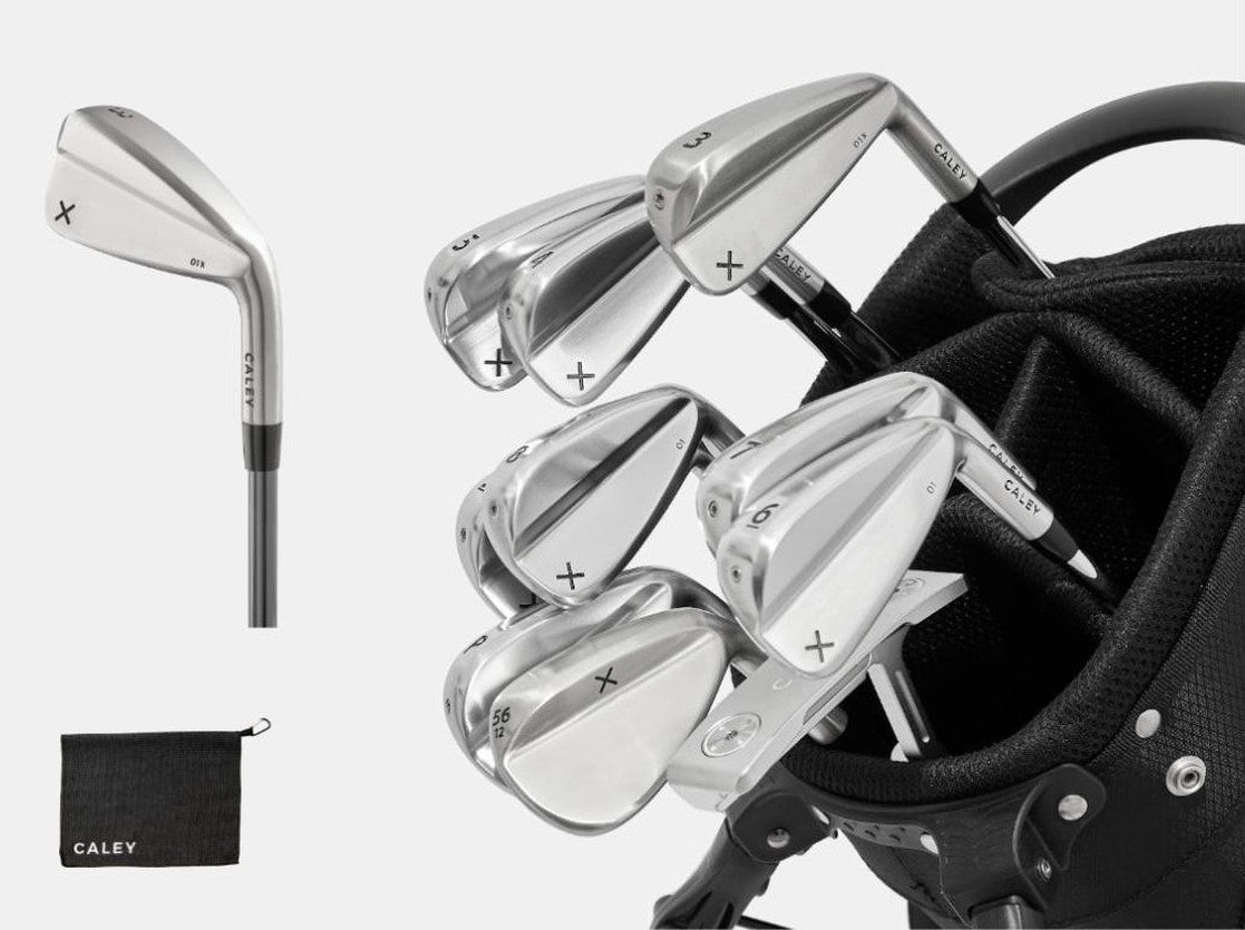 The Caley 01 set with the free 01X utility iron and towel
